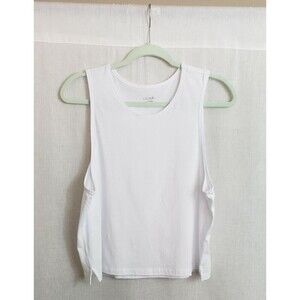 Johnny Was Calme Tank Top Boxy Women‎ L Active White Workout Gym Casual Summer